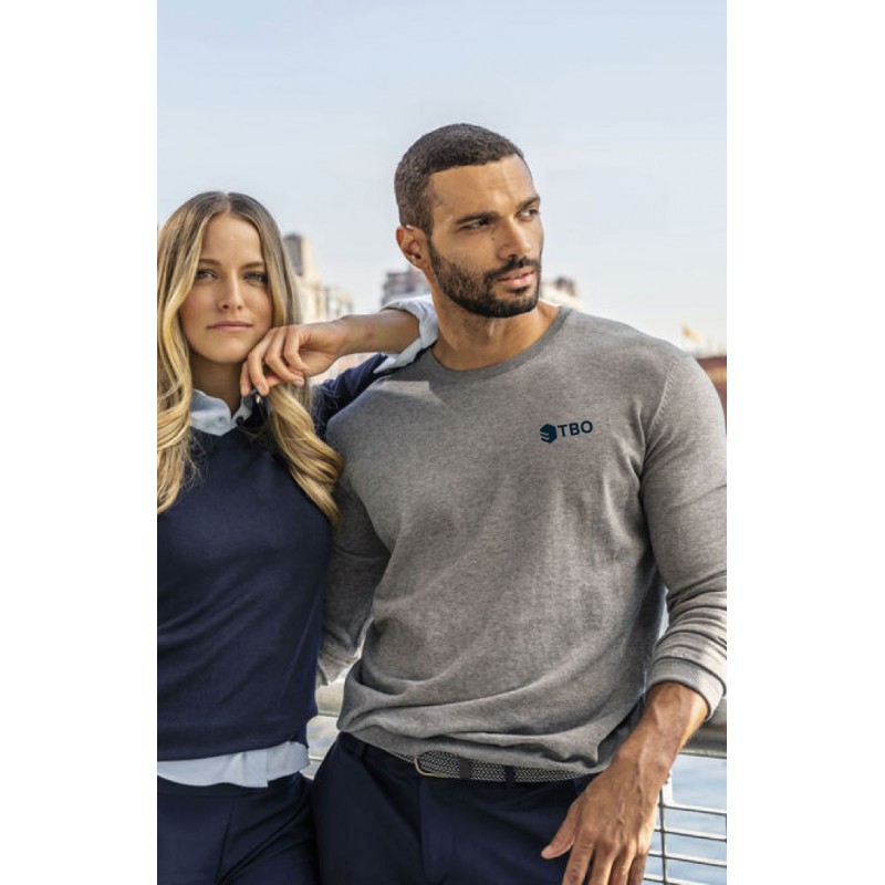 Stickad tröja herr rundhals