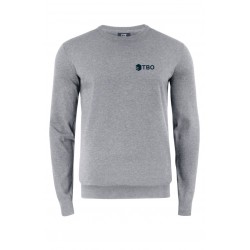 Stickad tröja herr rundhals