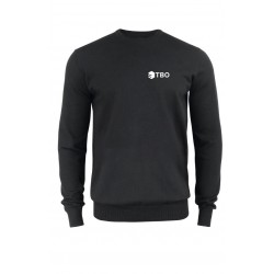 Stickad tröja herr rundhals